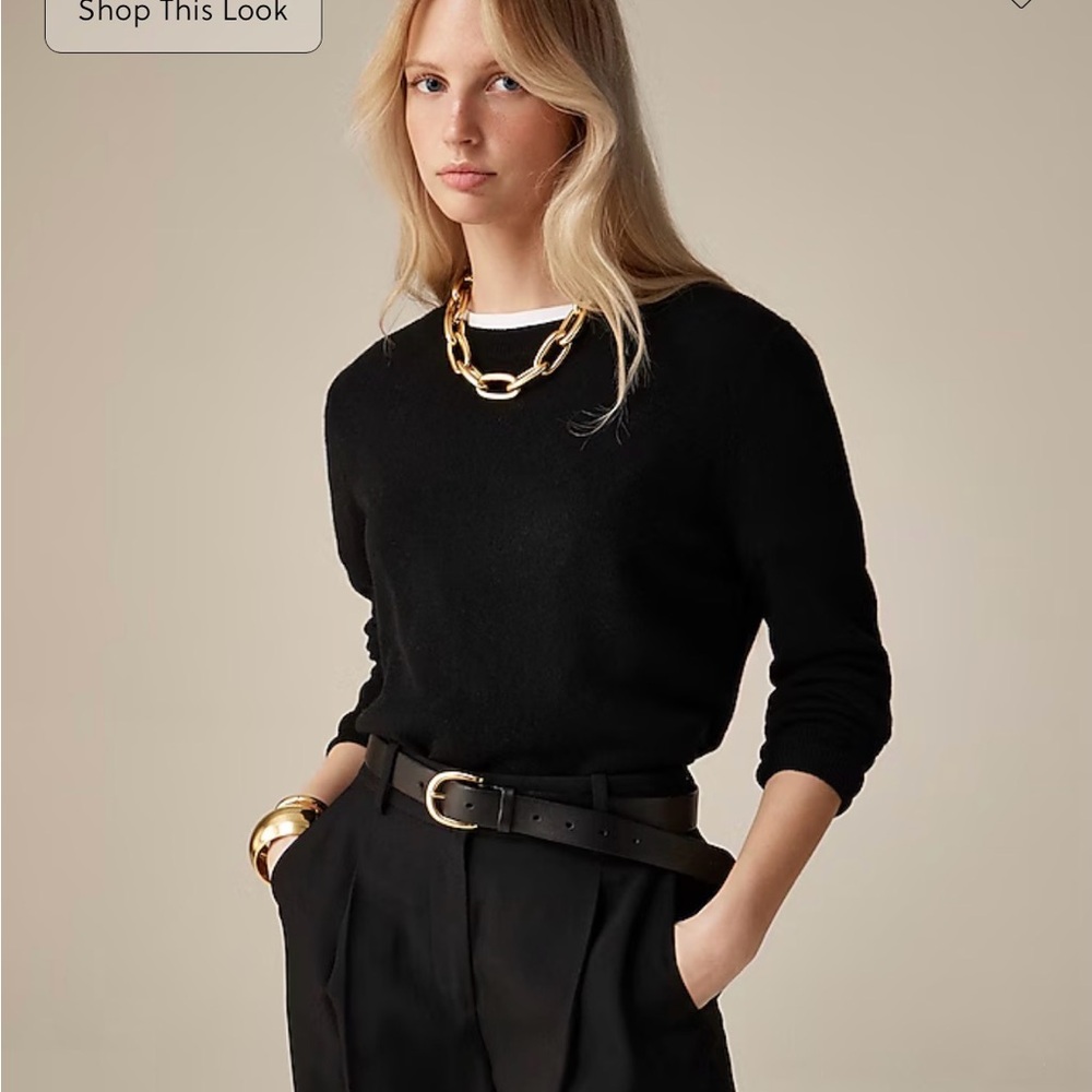 J. Crew 100% Cashmere Black Women's Classic Crew Neck Sweater